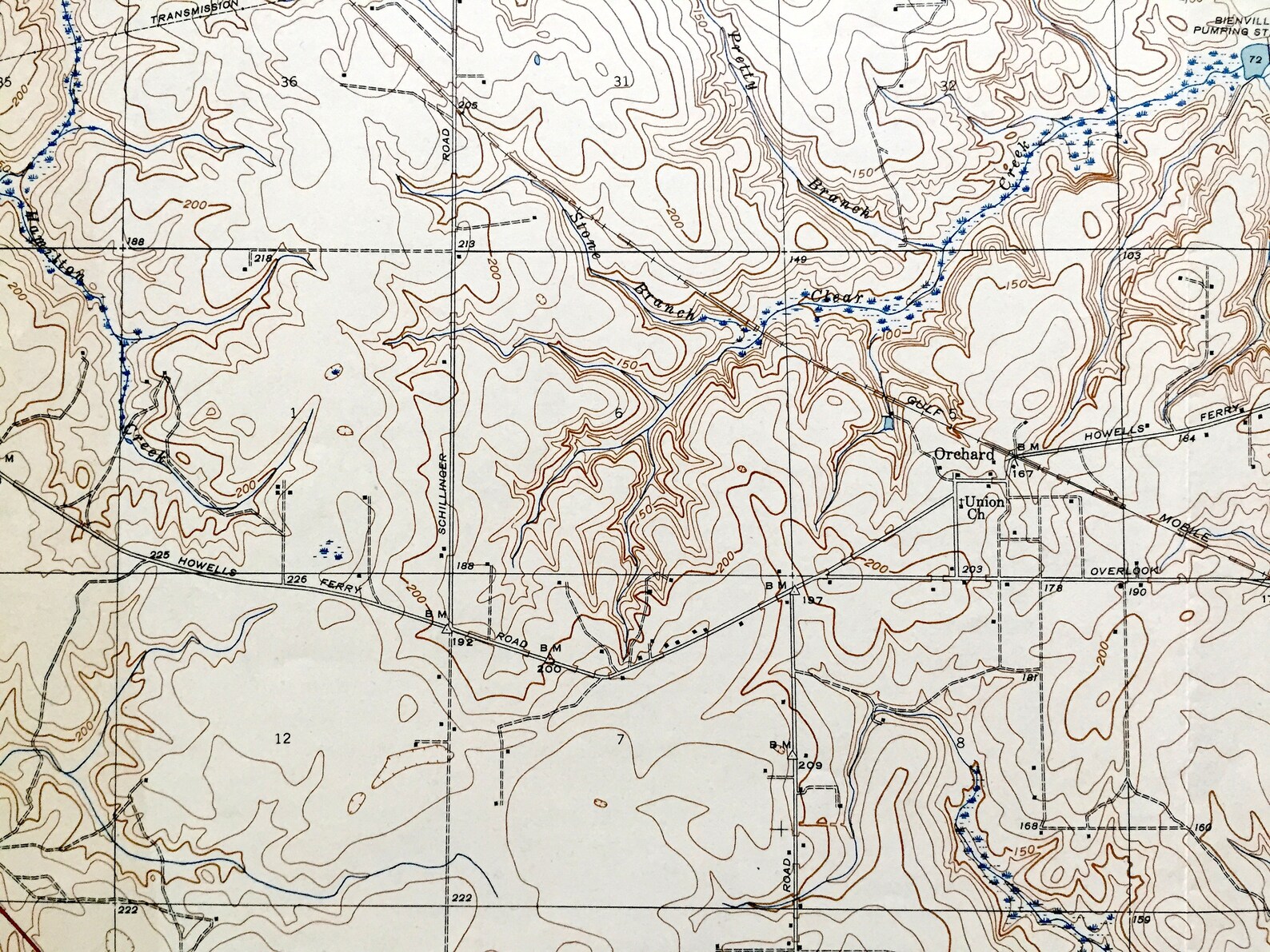 Antique Spring Hill, Alabama 1943 US Geological Survey Topographic Map ...
