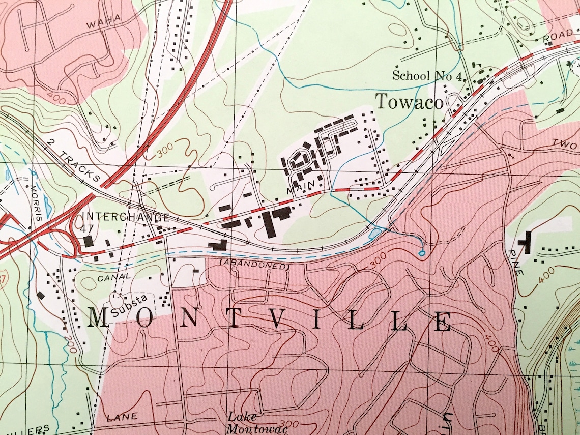 Antique Pompton Plains New Jersey 1995 US Geological Survey Etsy