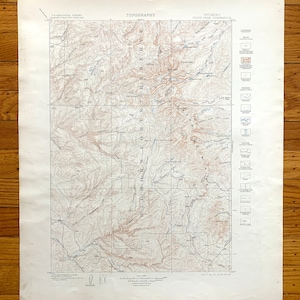 Antique Cloud Peak, Wyoming 1901 US Geological Survey Carte topographique – Tensleep, Mather Peak, Johnson County, Big Horn National Forest, WY