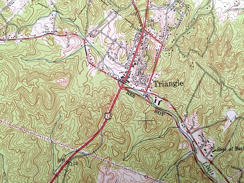 Antique Quantico Virginia & Maryland 1952 US Geological Etsy