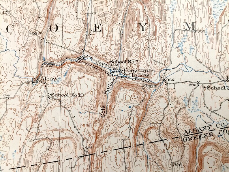 Antique Coxsackie New York 1929 US Geological Survey Etsy UK