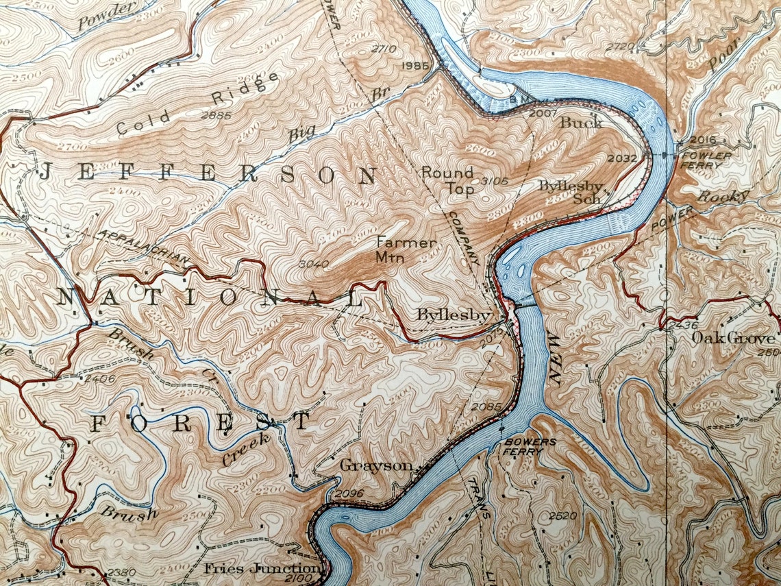 Antique Max Meadows Virginia 1930 US Geological Survey Etsy UK