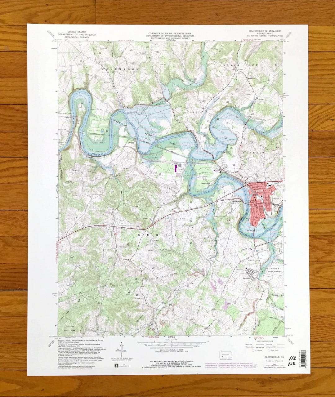 Antique Blairsville, Pennsylvania 1964 US Geological Survey Topographic ...