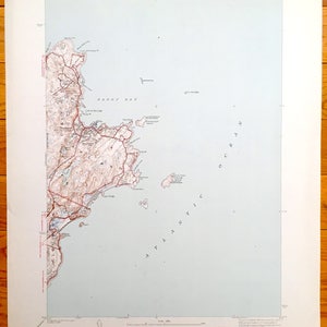 Antike Cape Ann, Massachusetts 1945 US Geologische Übersicht Topographische Karte - Rockport, Gloucester, Pigeon Cove, Thacher Island, Lands End, MA
