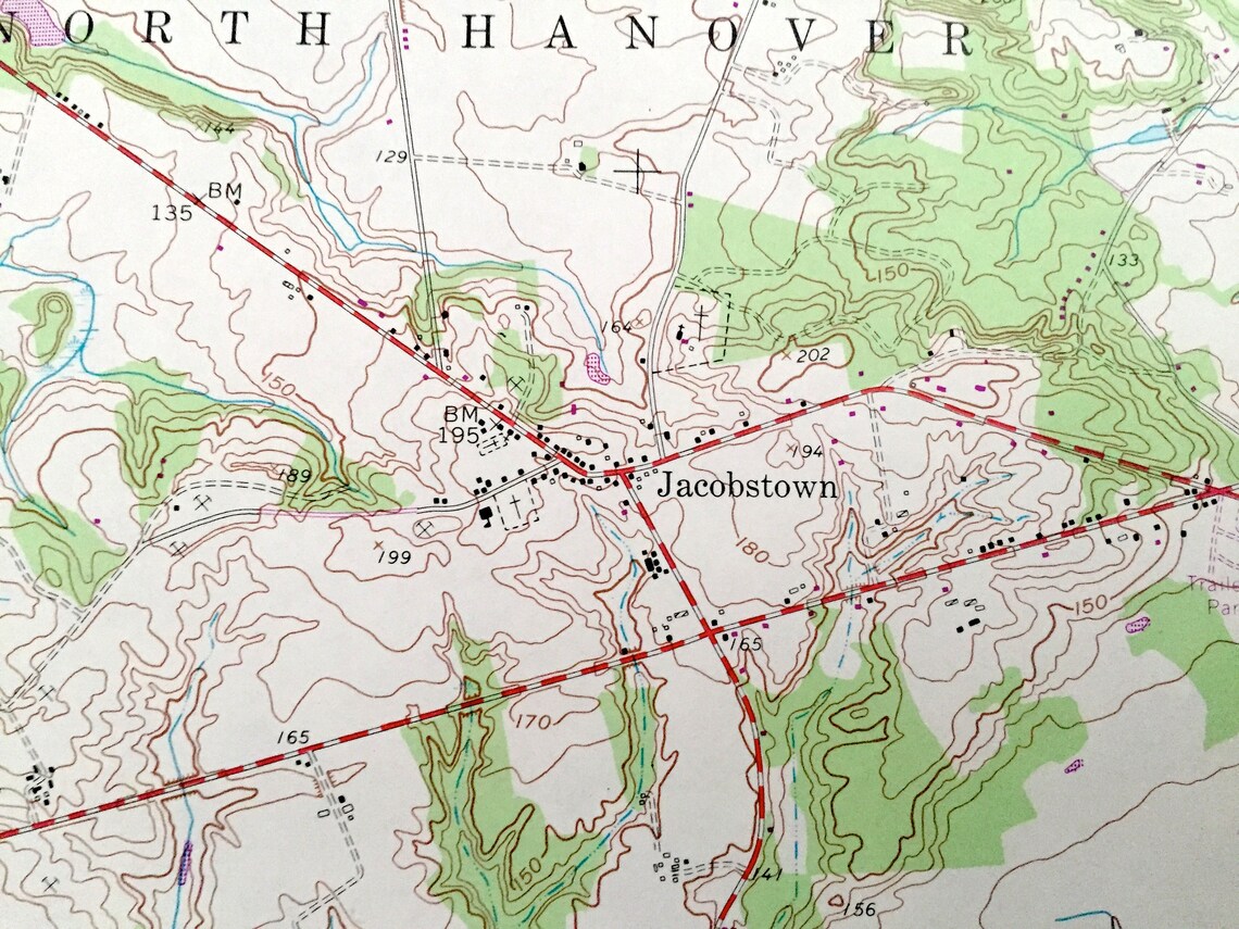 Antique New Egypt New Jersey 1957 US Geological Survey Etsy