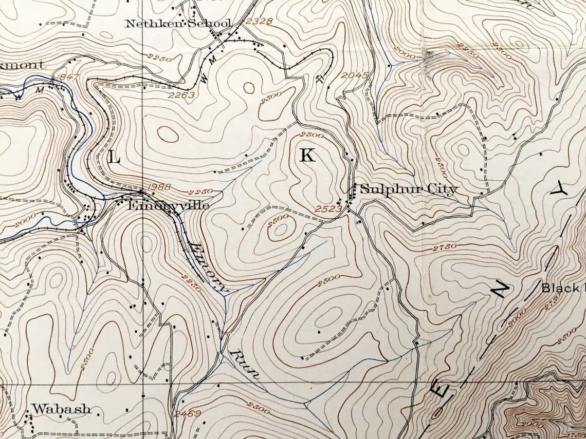 Antique Elk Garden West Virginia 1922 US Geological Survey Etsy