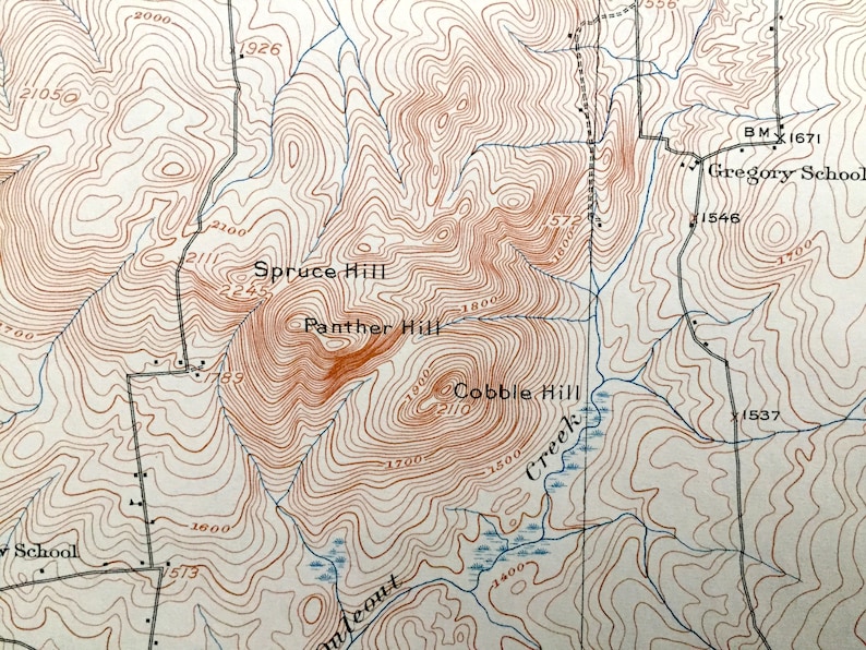 Antique Churubusco New York 1915 US Geological Survey Etsy