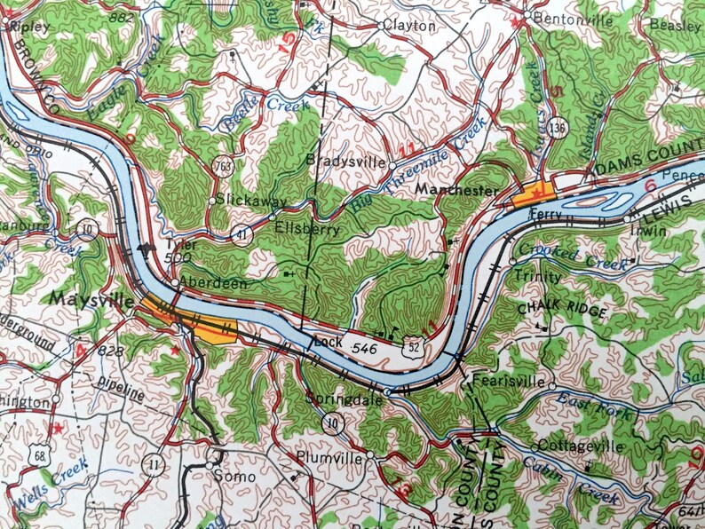 Antique Huntington West Virginia 1960 US Geological Survey Etsy