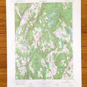 Antike Kent, Conneticut 1955 US Geologische Dienst Topographische Karte - Housatonic River, New Milford, Sherman, Warren, Litchfield County, CT