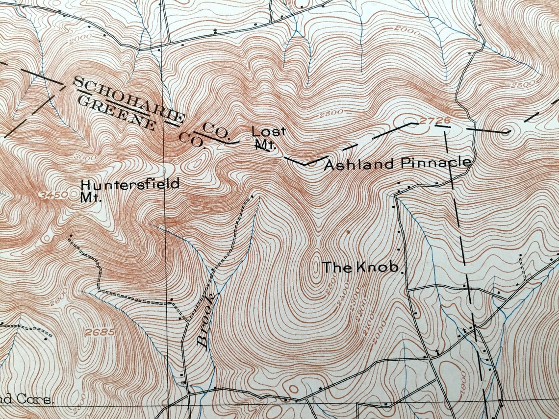 Antique Gilboa New York 1903 US Geological Survey Topographic Etsy