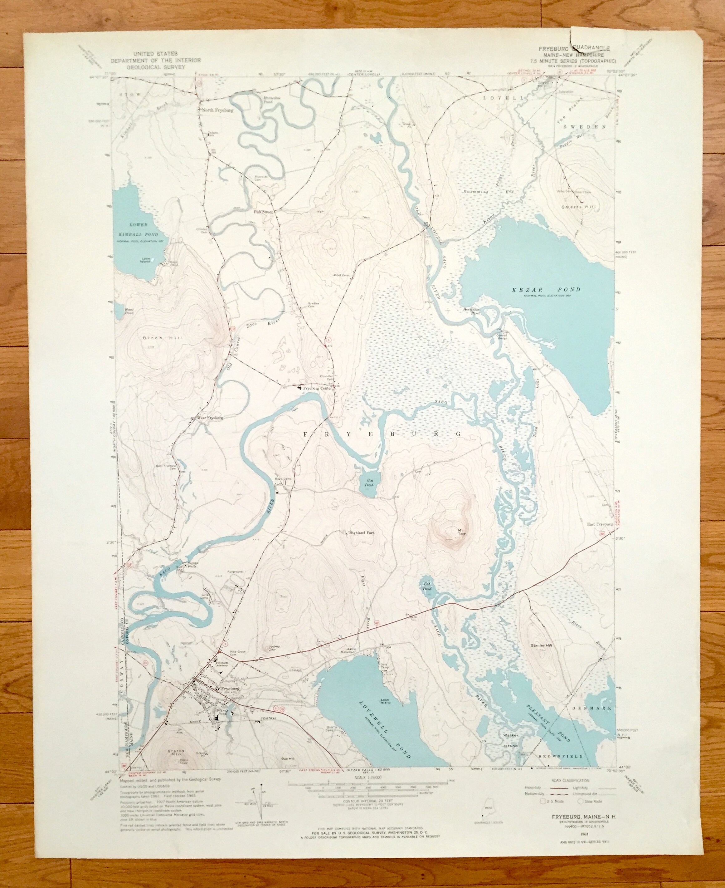 Antique Fryeburg Maine & NH 1963 US Geological Survey Etsy