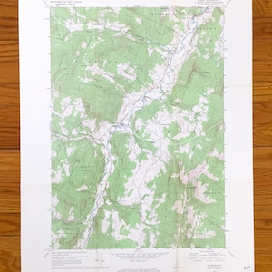 Carte topographique antique de Waitsfield, Vermont, 1970 US Geological Survey - comté de Washington, forêt de chameaux à bosse, Green Mountain, Mad River, Vermont