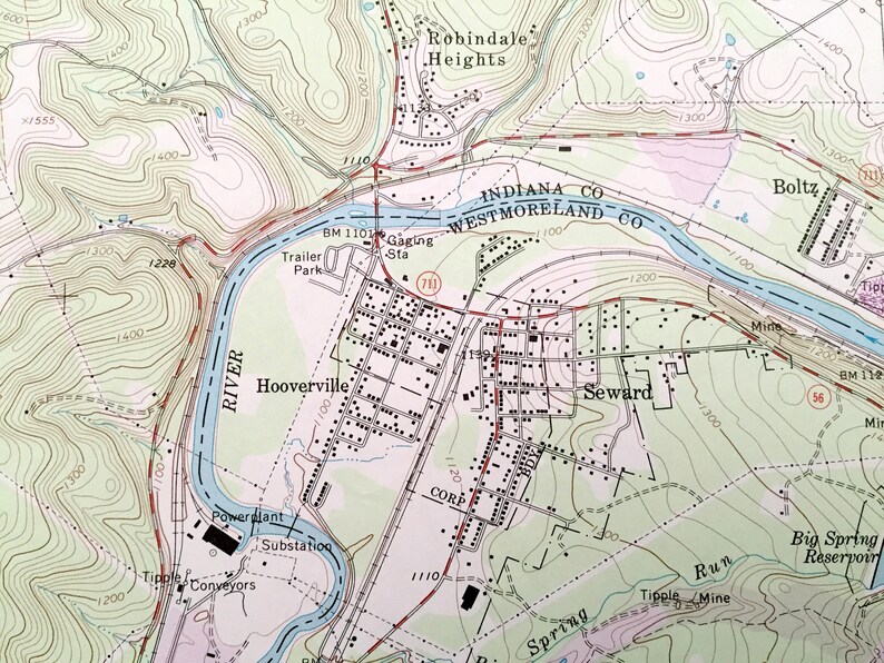 Antique New Florence Pennsylvania 1964 US Geological Survey Etsy