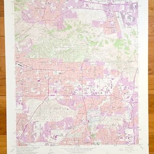 Antique La Habra, Californie, 1964 Carte topographique du Service géologique des États-Unis - Comté d'Orange, Sunny Hills Whittier La Puente Otterbein Industry CA