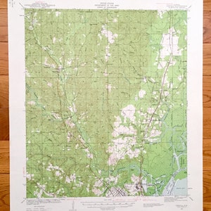 Antike Creola, Alabama 1941 U.S. Geologische Übersicht topographische Karte – Mobile County, Salco, Achse, Hutmacher, Saraland, Flötenspieler, Smithtown, Akka