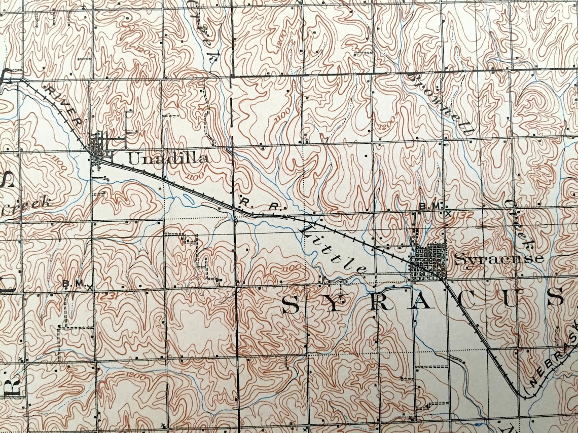 Antique Weeping Water Nebraska 1903 US Geological Survey Etsy