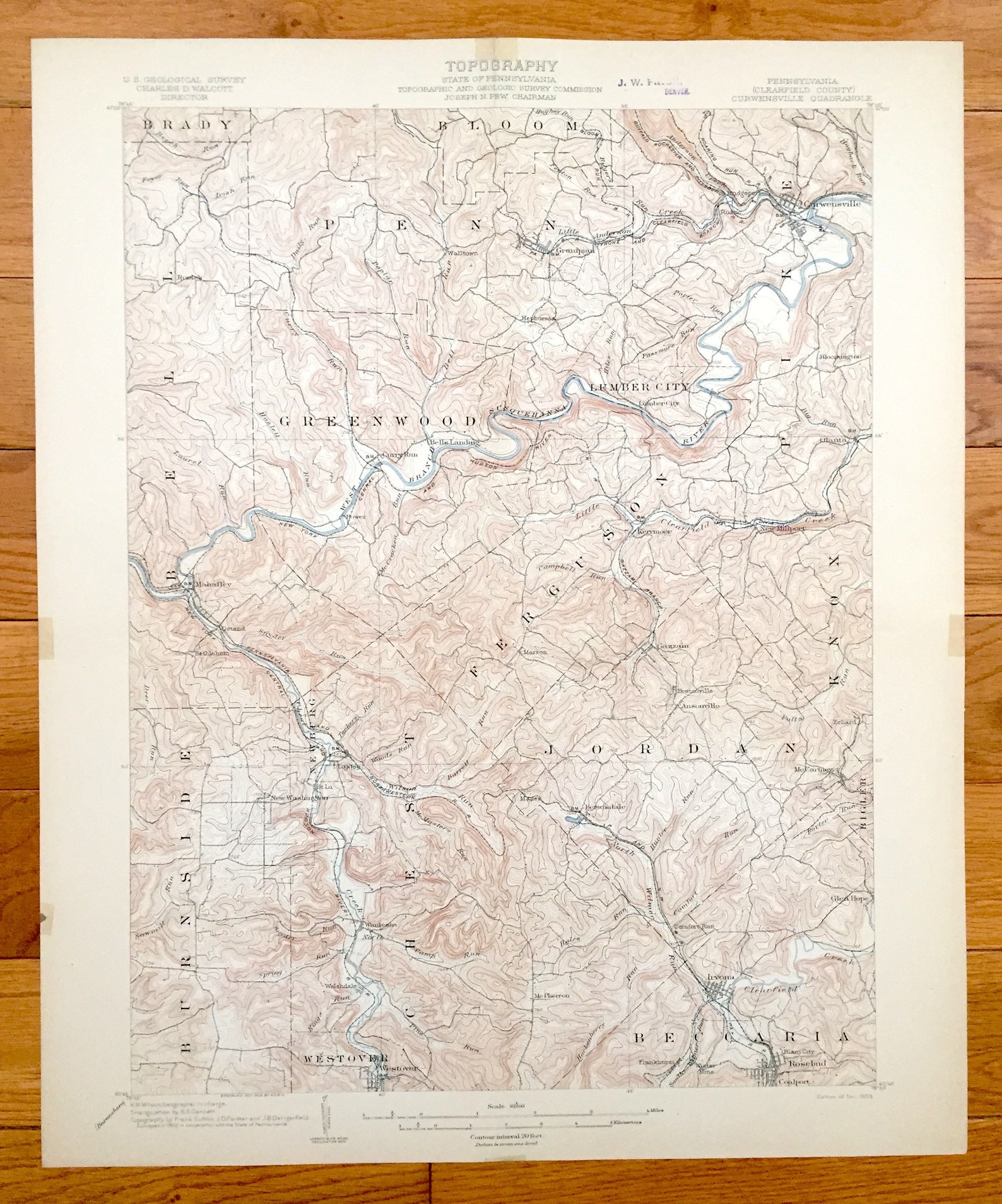 Antique Curwensville Pennsylvania 1903 US Geological Survey Etsy