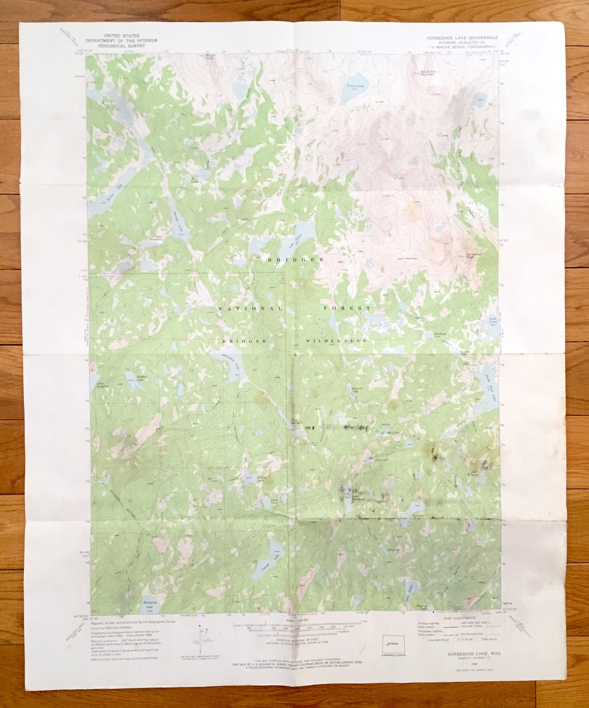 Antique Horseshoe Lake Wyoming 1968 US Geological Survey Etsy
