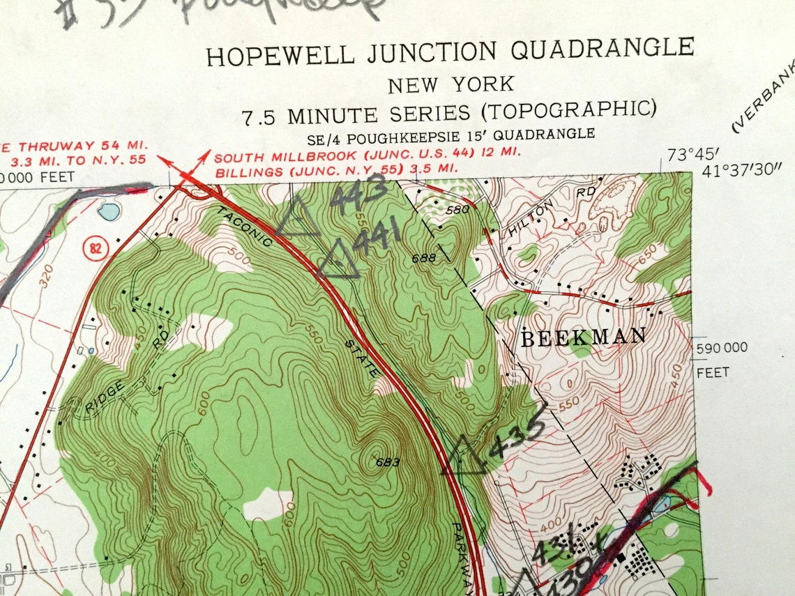 Antique Hopewell Junction New York 1957 US Geological Survey Etsy