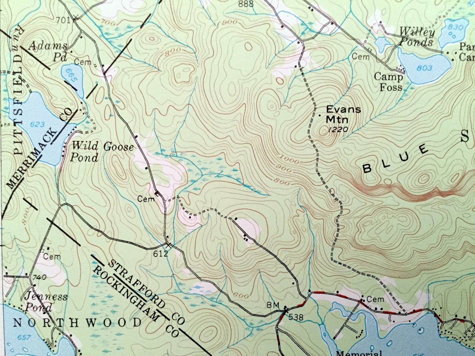 Antique Merrymeeting Lake New Hampshire 1957 US Geological Etsy