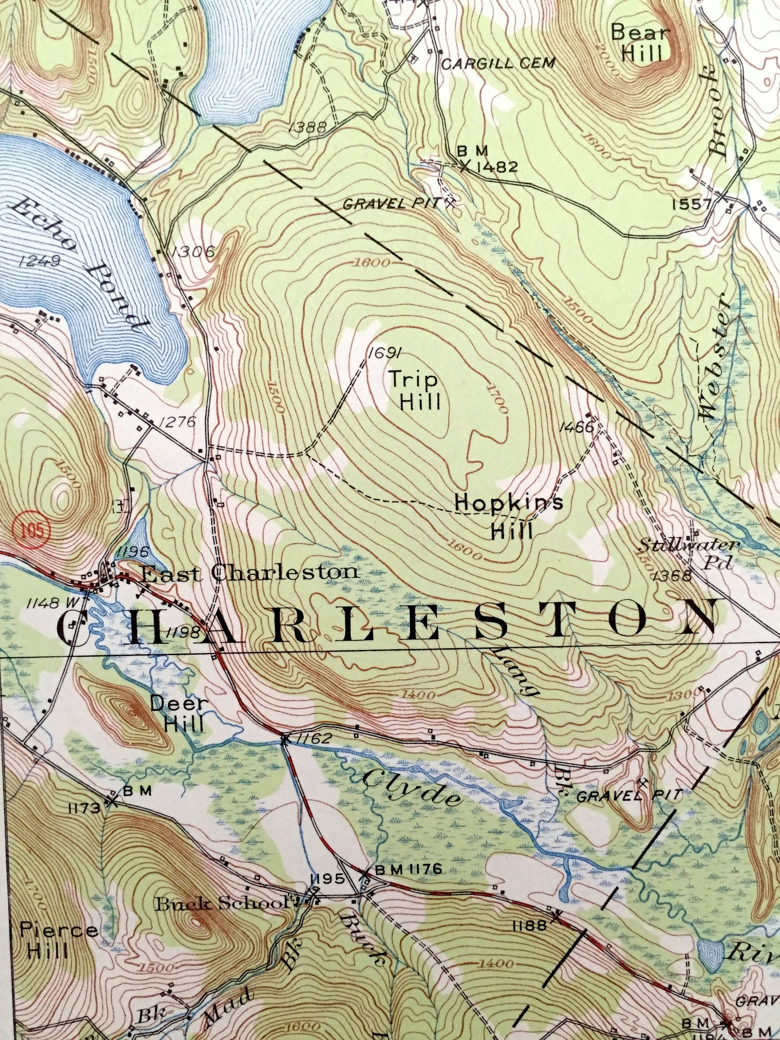Antique Island Pond Vermont 1953 US Geological Survey Etsy