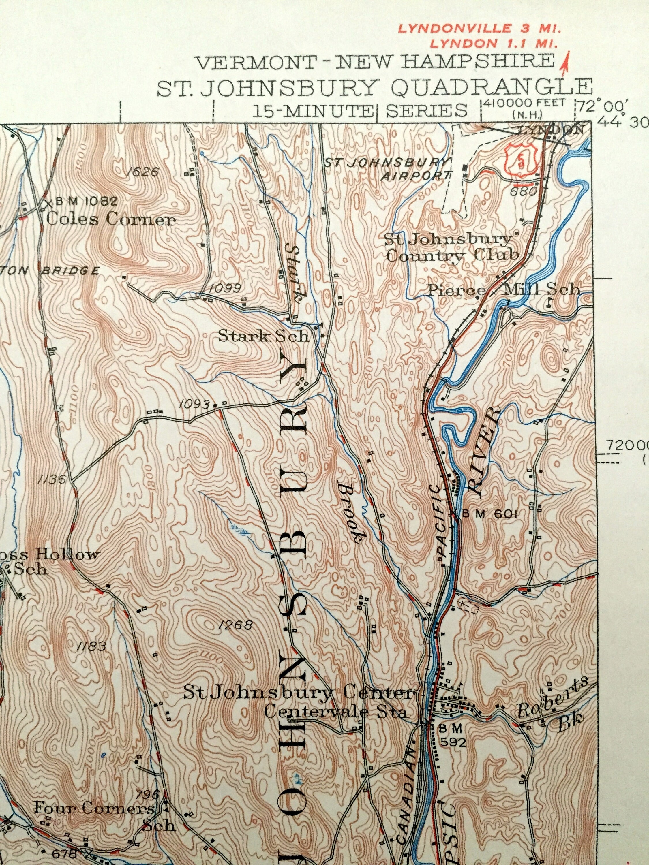 Antique St Johnsbury Vermont 1943 US Geological Survey Etsy