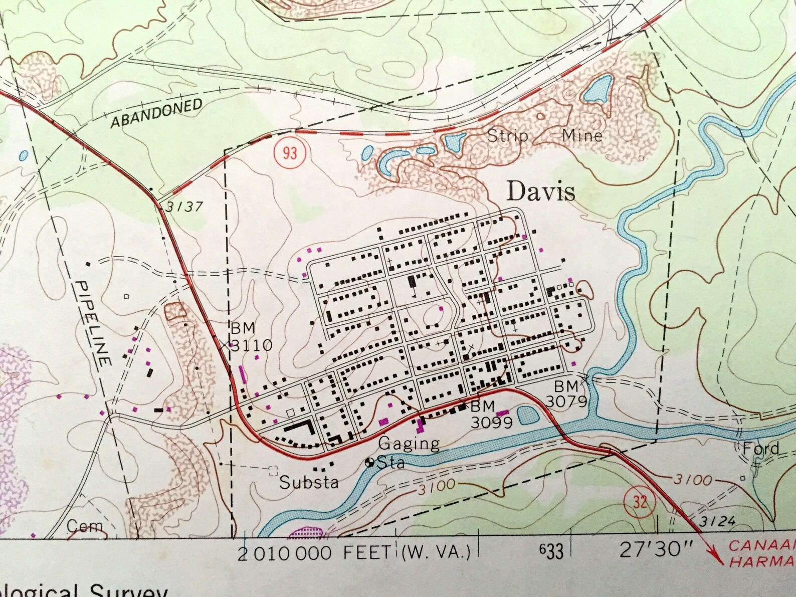 Antique Davis West Virginia 1967 US Geological Survey Etsy