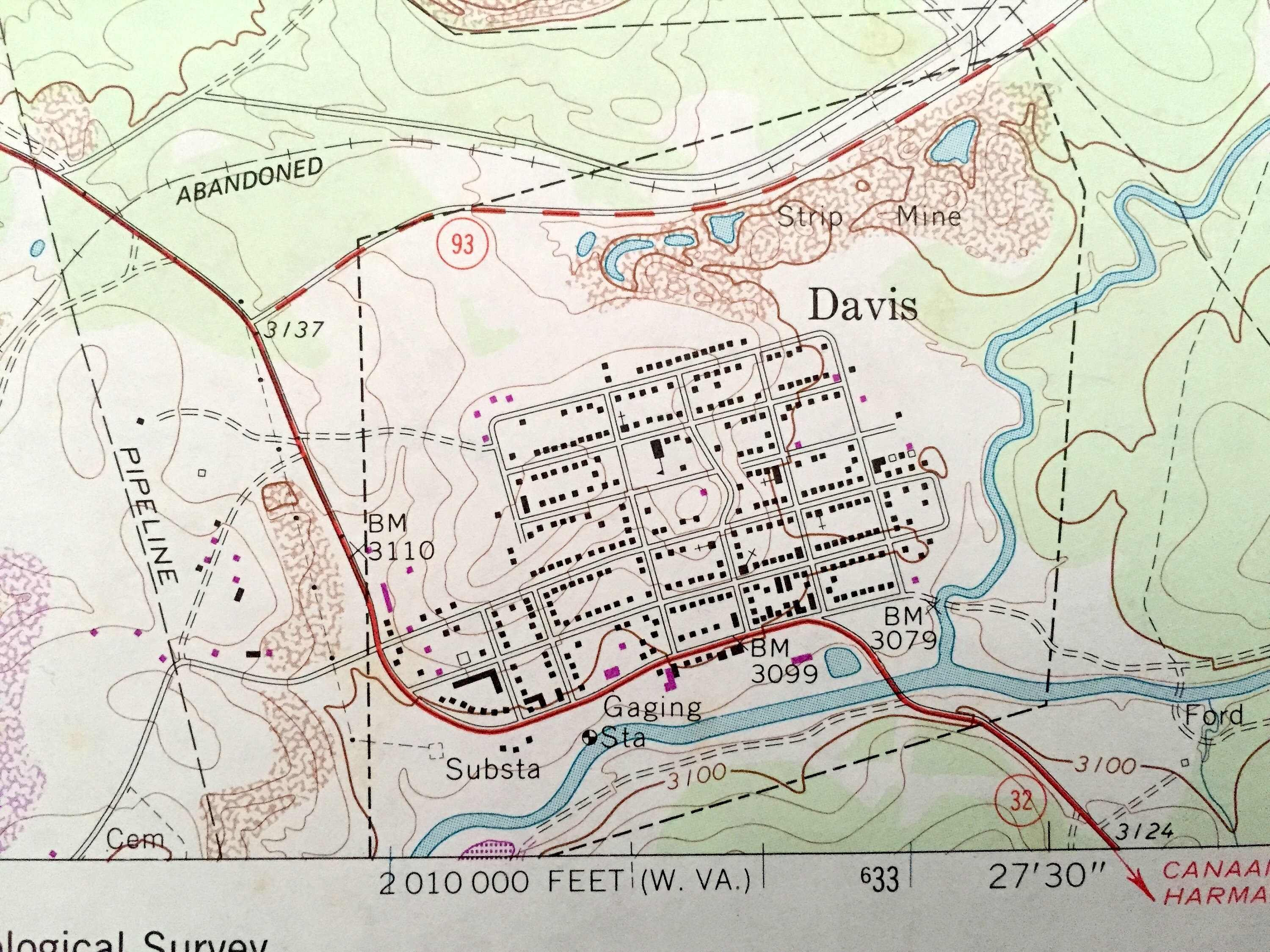 Antique Davis West Virginia 1967 US Geological Survey Etsy