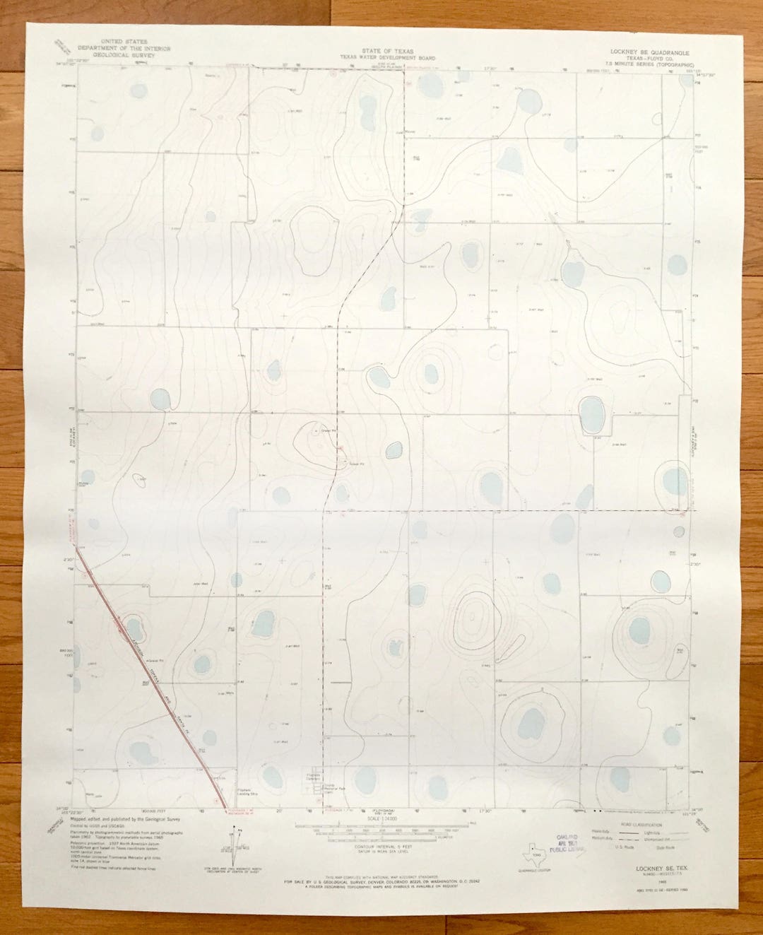 Antique Lockney SE, Texas 1965 US Geological Survey Topographic Map