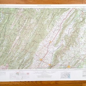 Antike Charlottesville, Virginia 1956 US Geologische Dienst Topographische Karte – Waynesboro, Staunton, Harrisonburg, Shenandoah Luray Elkton VA