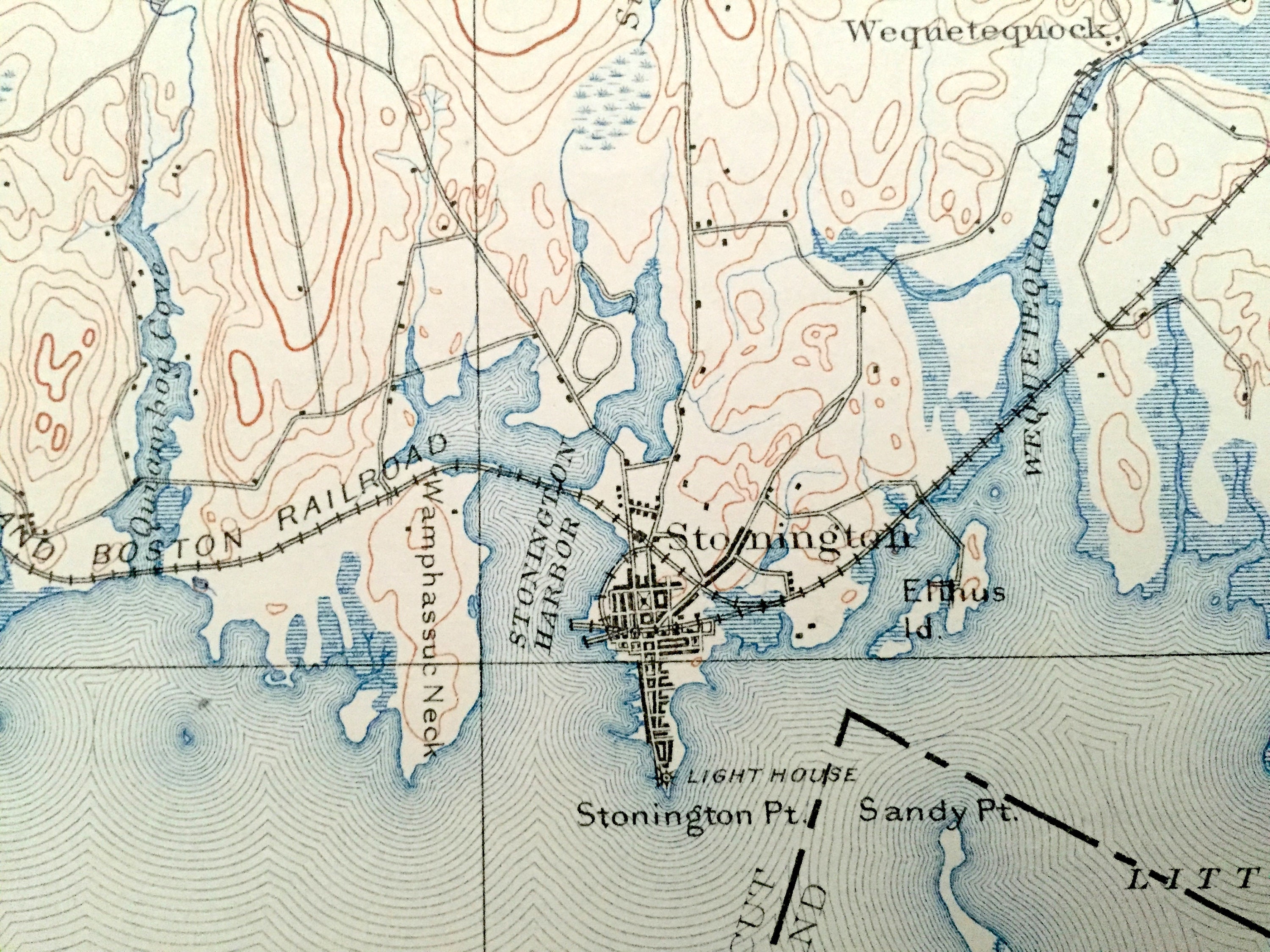Antique Westerly Rhode Island 1893 US Geological Survey Etsy