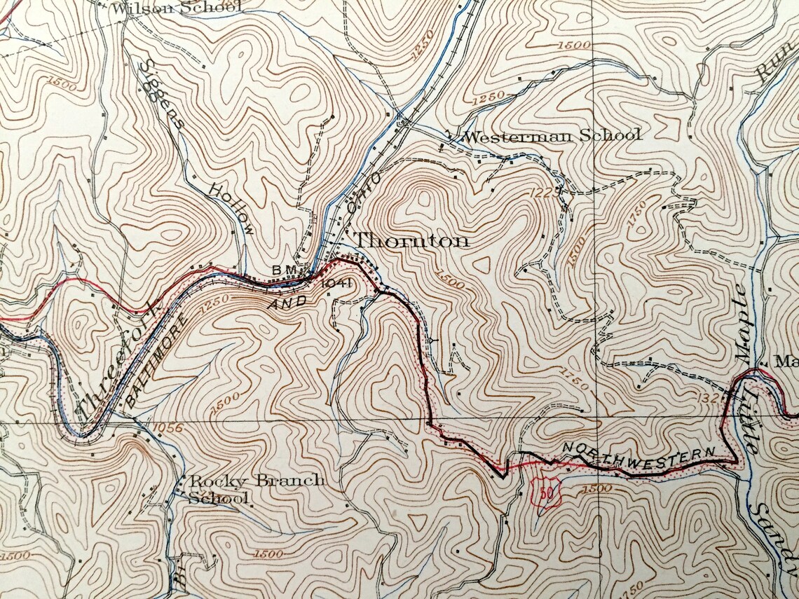 Antique Thornton West Virginia 1926 US Geological Survey Etsy