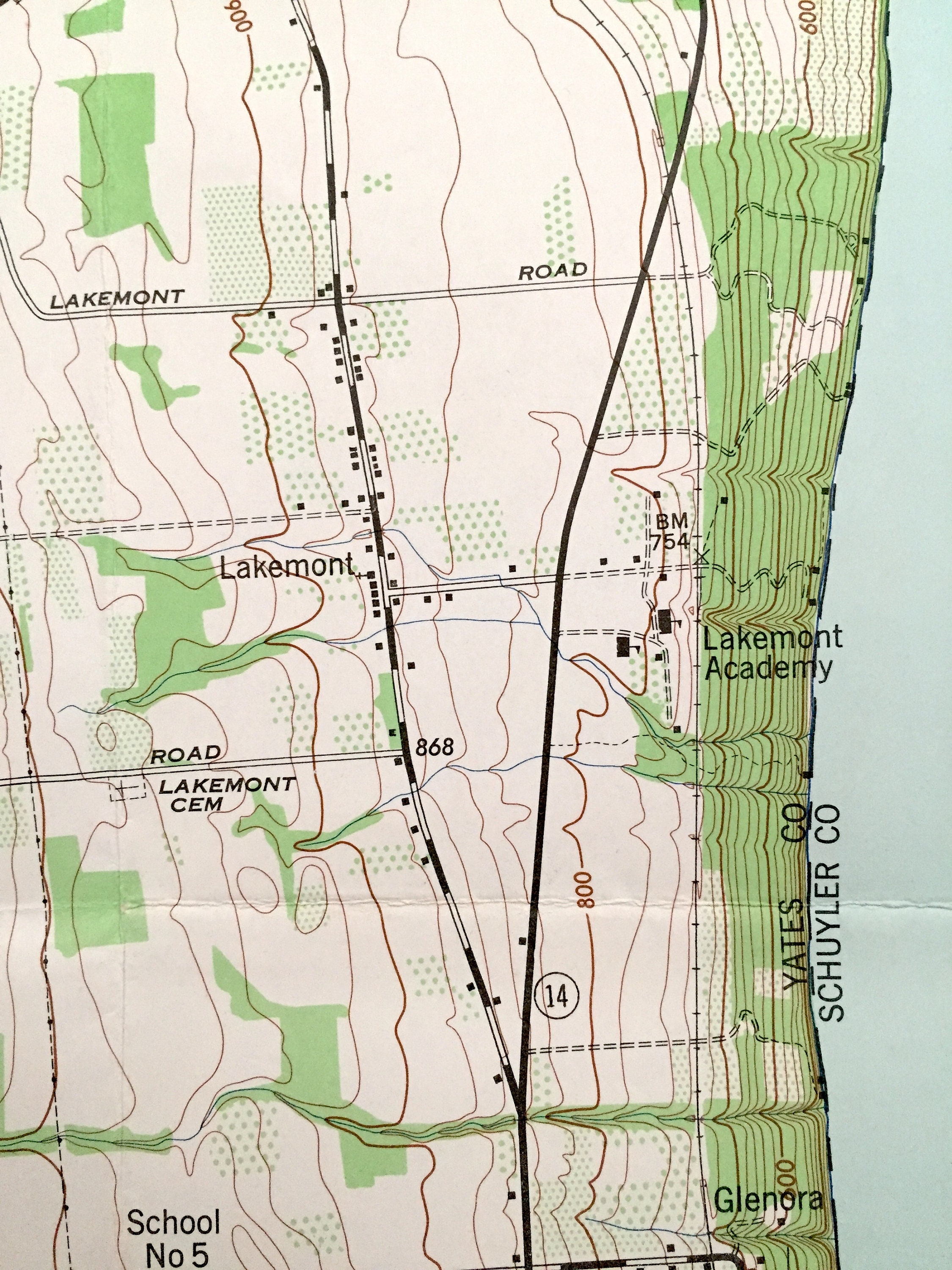 Antique Dundee, New York 1942 US Geological Survey Topographic Map