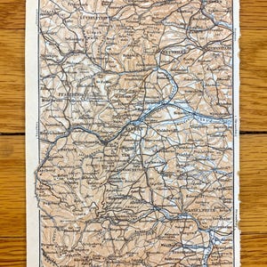 Antigo 1911 Saverne, França, mapa do Baedekers Guide Atlas - Zabern, Bas-Rhin, Grand Est, Vosges, Ingwiller, Phalsbourg, Wasselonne