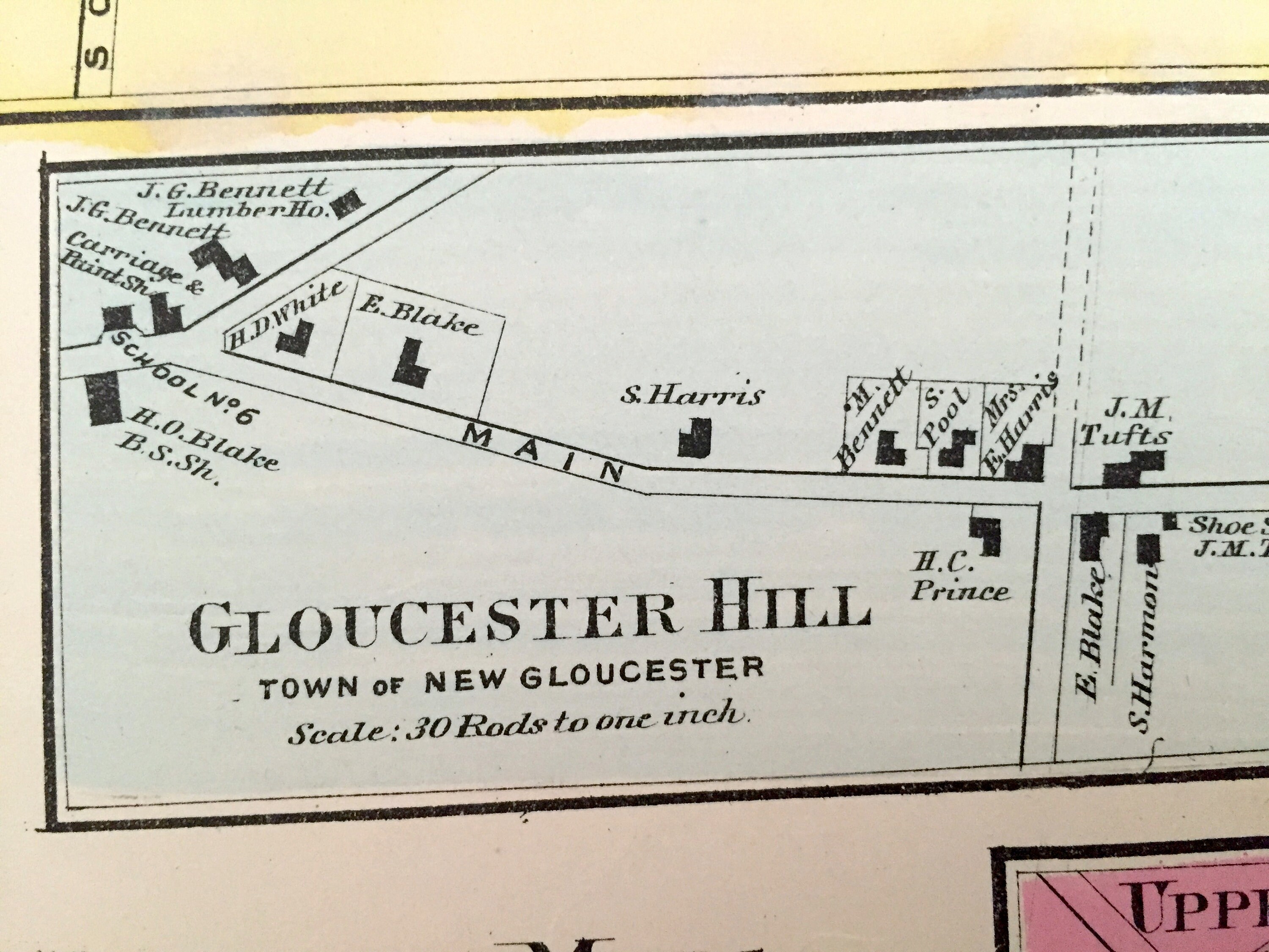 Antique 1871 New Gloucester Maine Mapa de F.W. Beers Atlas Etsy