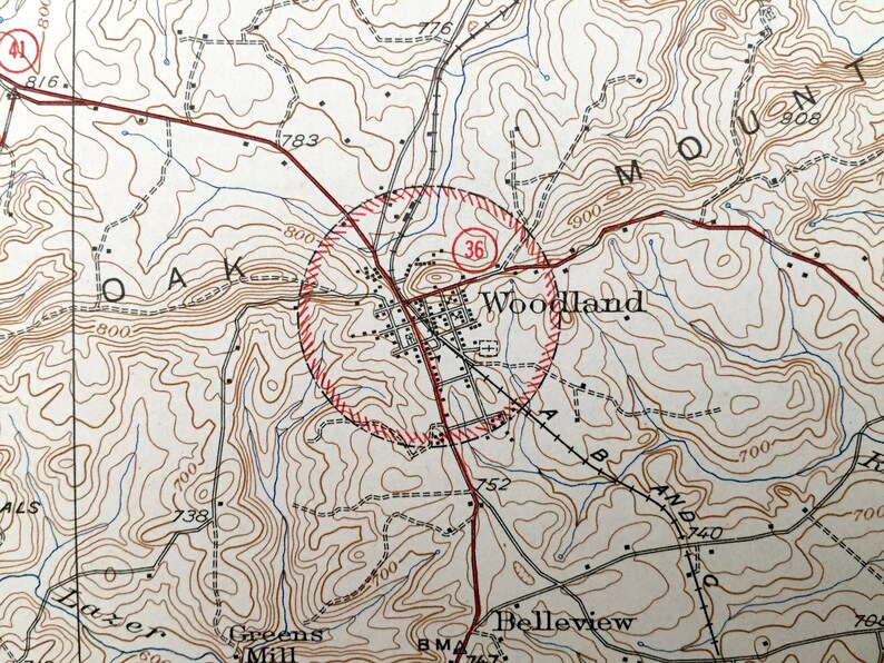 Antique Warm Springs 1936 US Geological Survey Etsy