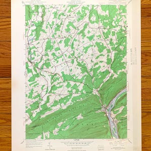 Antike Shickshinny, Pennsylvanien 1954 US Geologische Untersuchung Topographische Karte - columia County, Luzerne, Mocanaqua, Susquehanna River, PA