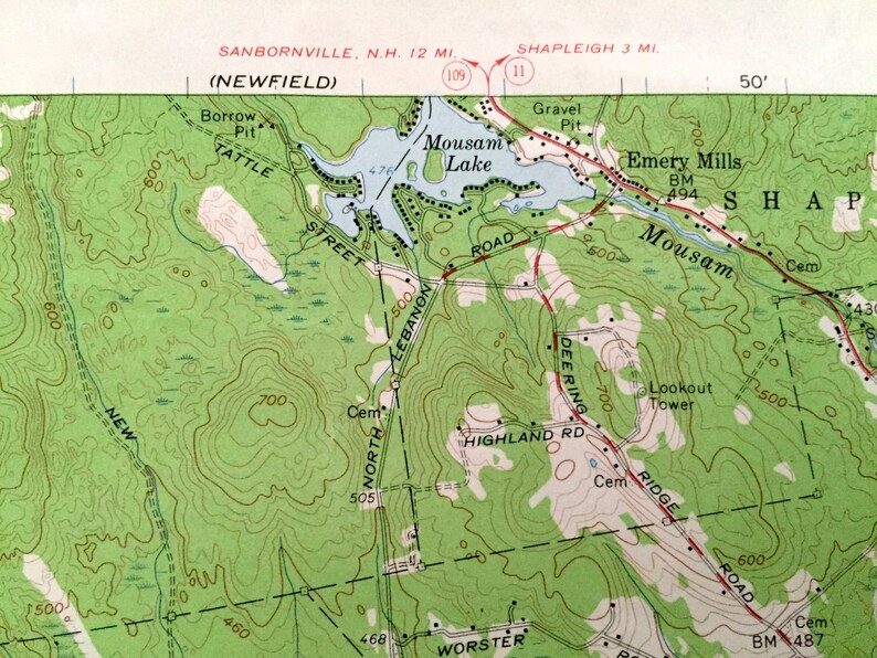 Antique Berwick Maine 1958 US Geological Survey Topographic Etsy