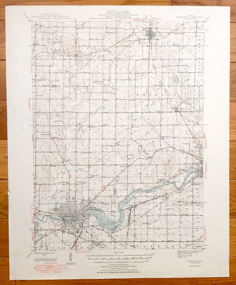 Antique Sterling Illinois 1948 Us Geological Survey Etsy - image 0