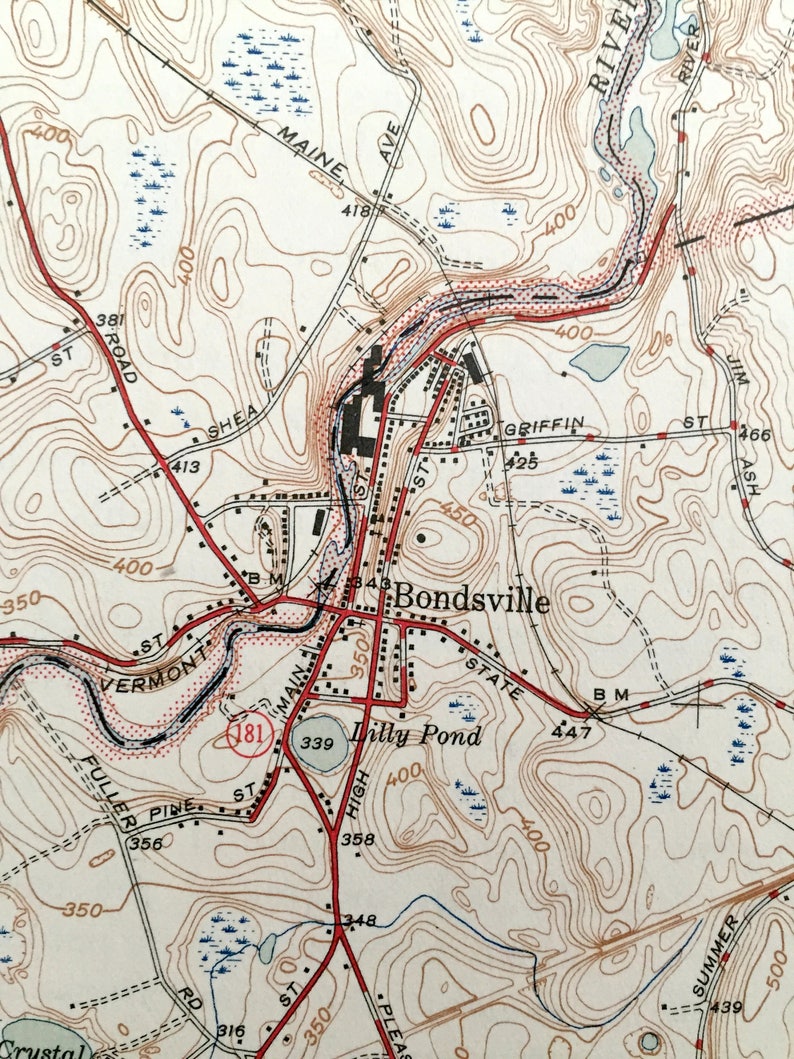 Antique Palmer Massachusetts 1946 US Geological Survey Etsy