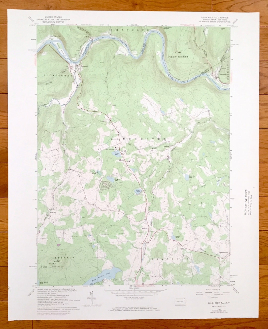 Antique Long Eddy New York 1965 US Geological Survey Etsy