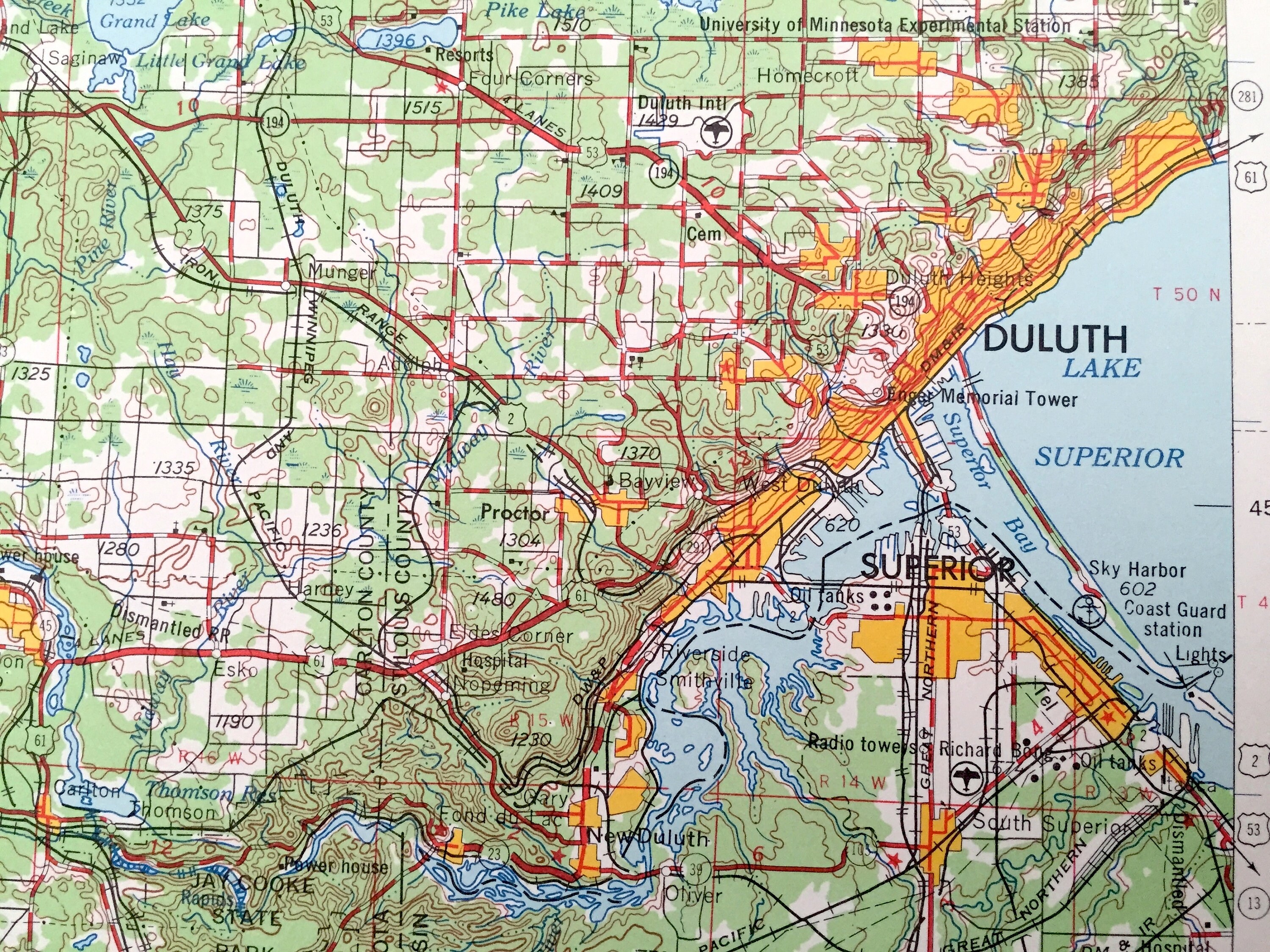 Antique Duluth Minnesota 1953 US Geological Survey Etsy UK