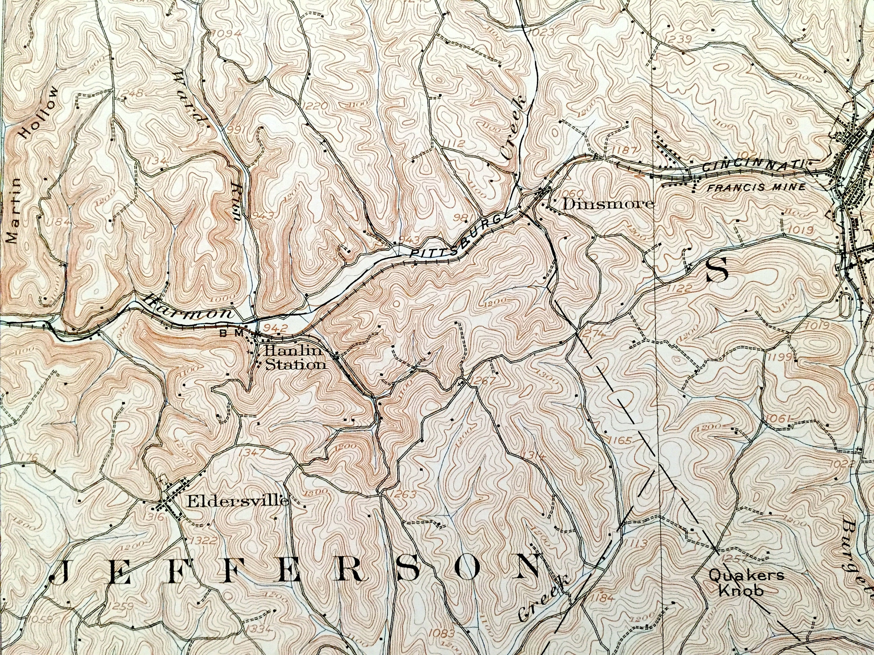 Antique Burgettstown, Pennsylvania 1906 US Geological Survey ...