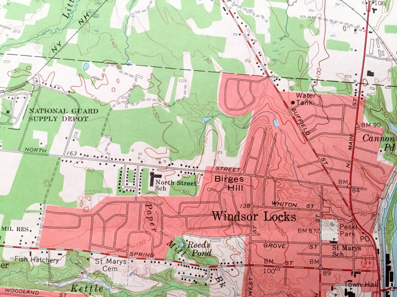 Antique Windsor Locks Connecticut 1964 US Geological Survey Etsy