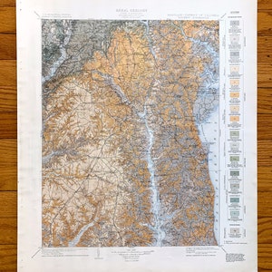 Washington DC, Patuxent, Annapolis, Chesapice Bay, Maryland 1907 US Geologische Topographische Karte – Prince Georges, Anne Arundel, Anacostia MD