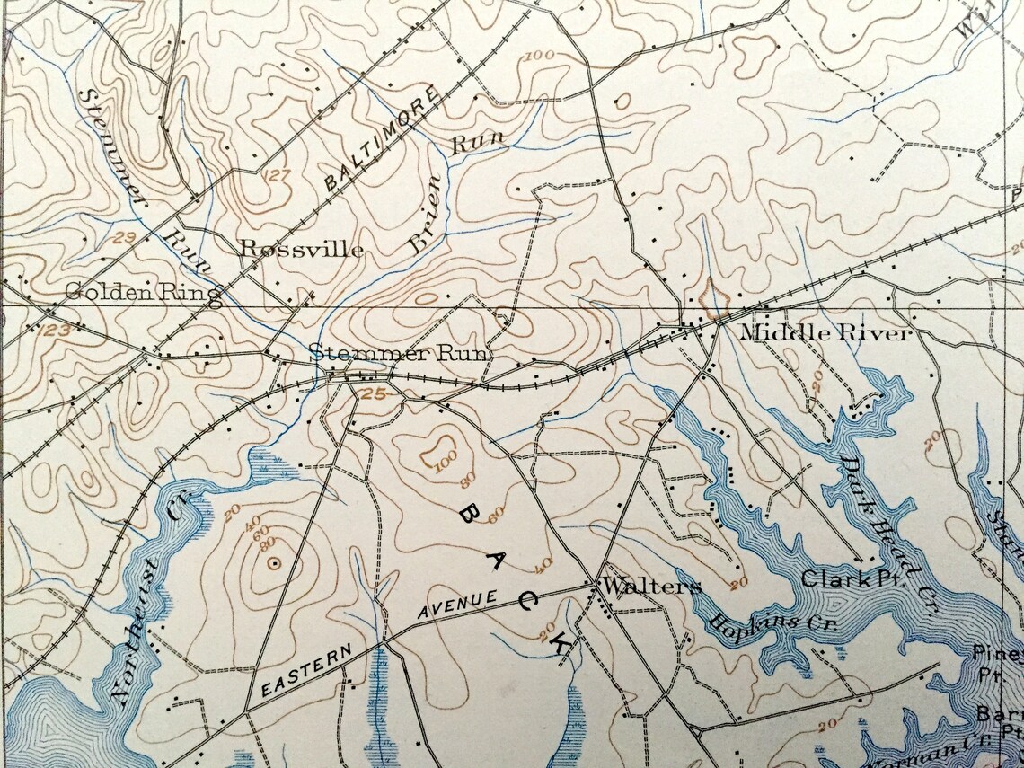 Antique 1901 Aberdeen Proving Ground Maryland US Geological Etsy