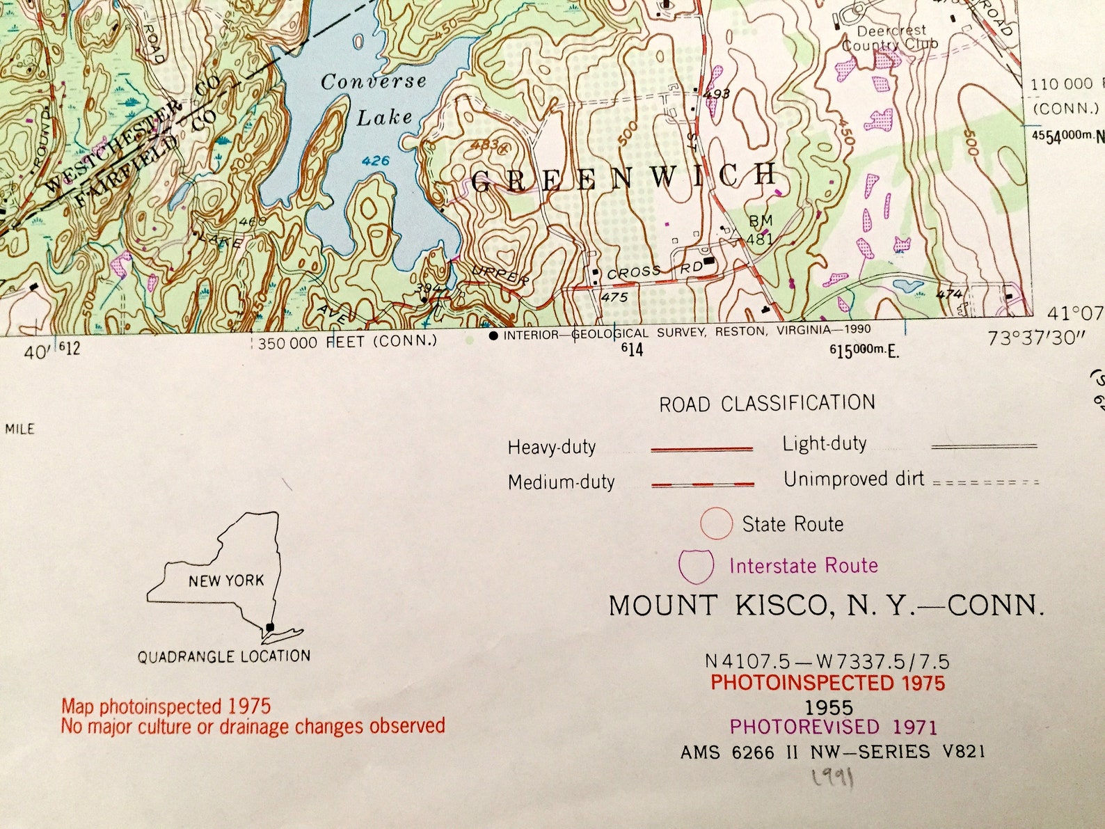 Antique Mount Kisco New York 1955 US Geological Survey Etsy