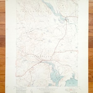 Antiker Whitneyville, Maine 1951 US-Amerikanisches 1951-1951-Us-Amerikanisches Erhebungstopografisches Landkarte – Washington County, Centerville, Jonesborough, Roque Bluffs, ME
