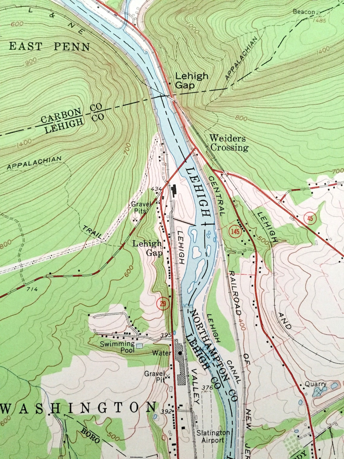 Antique Palmerton Pennsylvania 1960 US Geological Survey Etsy