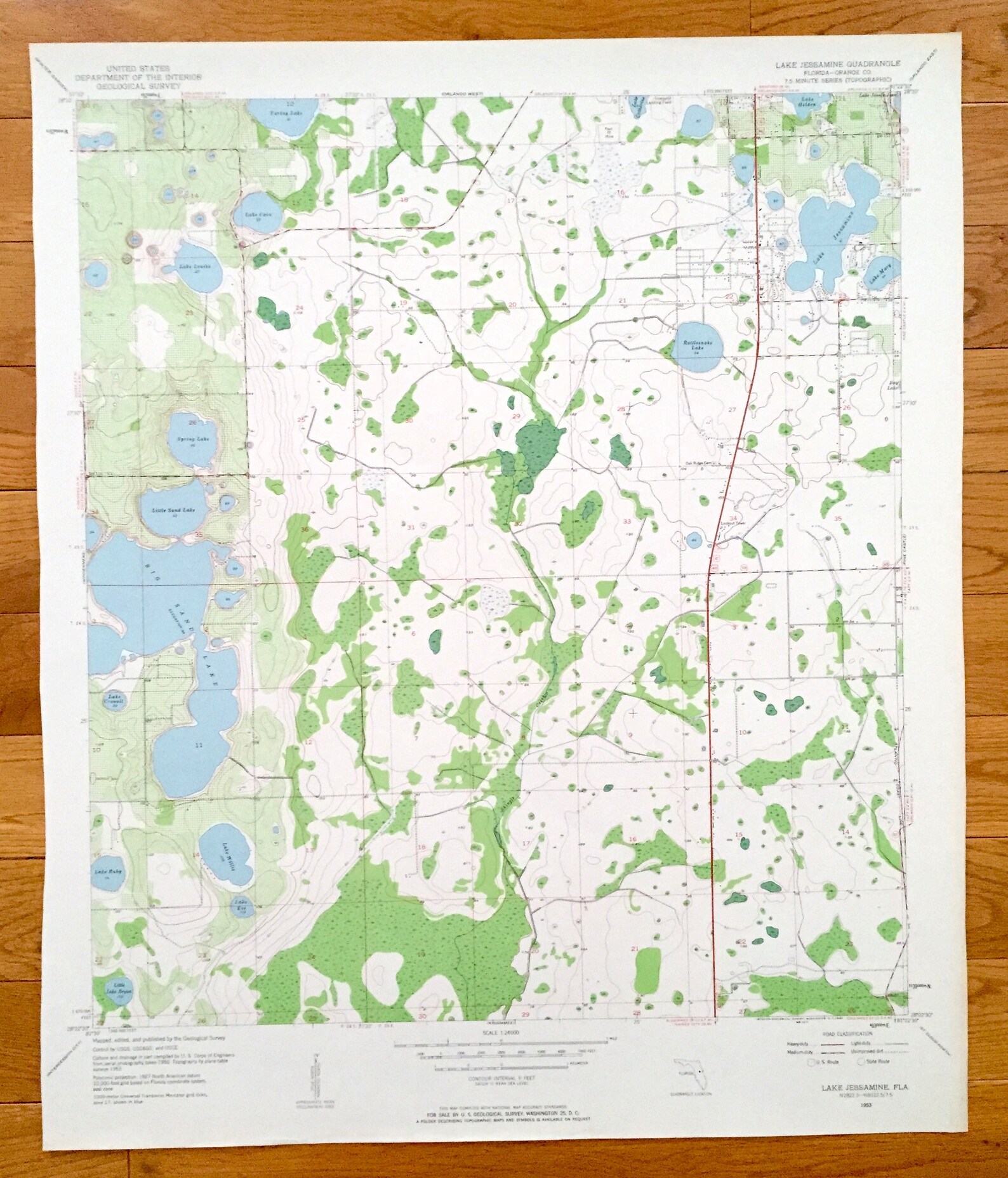 Antique Lake Jessamine Florida 1953 US Geological Survey Etsy